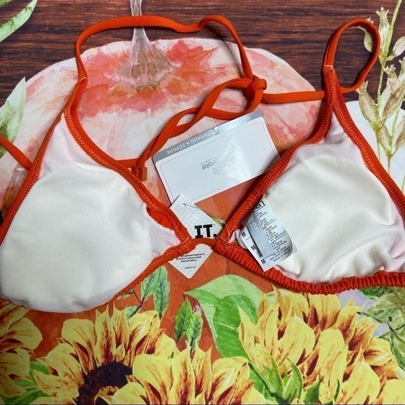 NWT Axcelerate Triangle Bikini Top - Orange - M Speedo - Picture 7 of 9